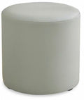 Round Velvet Ottoman Foot Stool Foot Rest Pouffe Pouf Padded Seat Living Room - Charcoal Grey