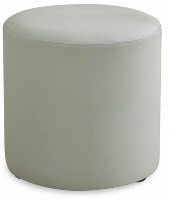 Round Velvet Ottoman Foot Stool Foot Rest Pouffe Pouf Padded Seat Living Room - Charcoal Grey