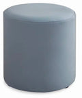 Round Velvet Ottoman Foot Stool Foot Rest Pouffe Pouf Padded Seat Living Room - Navy