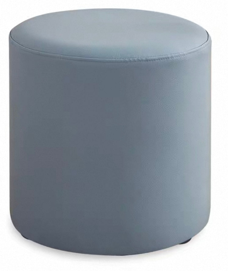 Round Velvet Ottoman Foot Stool Foot Rest Pouffe Pouf Padded Seat Living Room - Navy