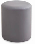Round Velvet Ottoman Foot Stool Foot Rest Pouffe Pouf Padded Seat Living Room - Grey