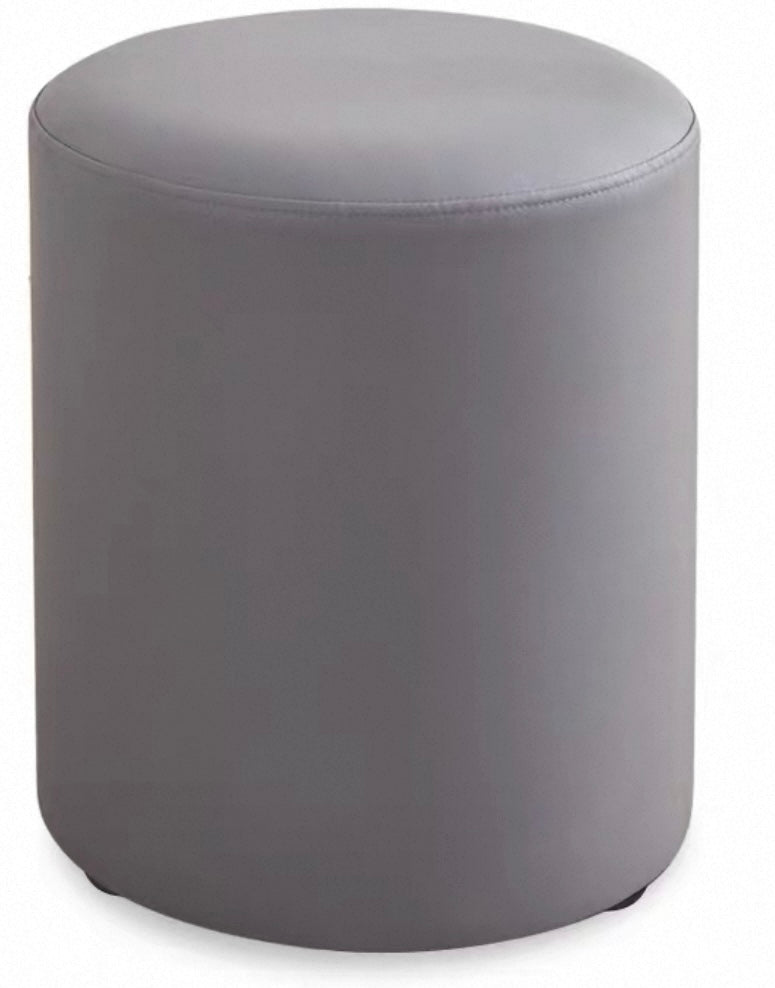 Round Velvet Ottoman Foot Stool Foot Rest Pouffe Pouf Padded Seat Living Room - Grey