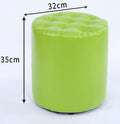 Round Velvet Ottoman Foot Stool Foot Rest Pouffe Pouf Padded Seat Living Room - Green