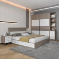 Cielo Three Pieces Bedroom Suite Natural Wood Like MDF Structure - Oak Colour Bed, Bedside Table - 3 Sizes